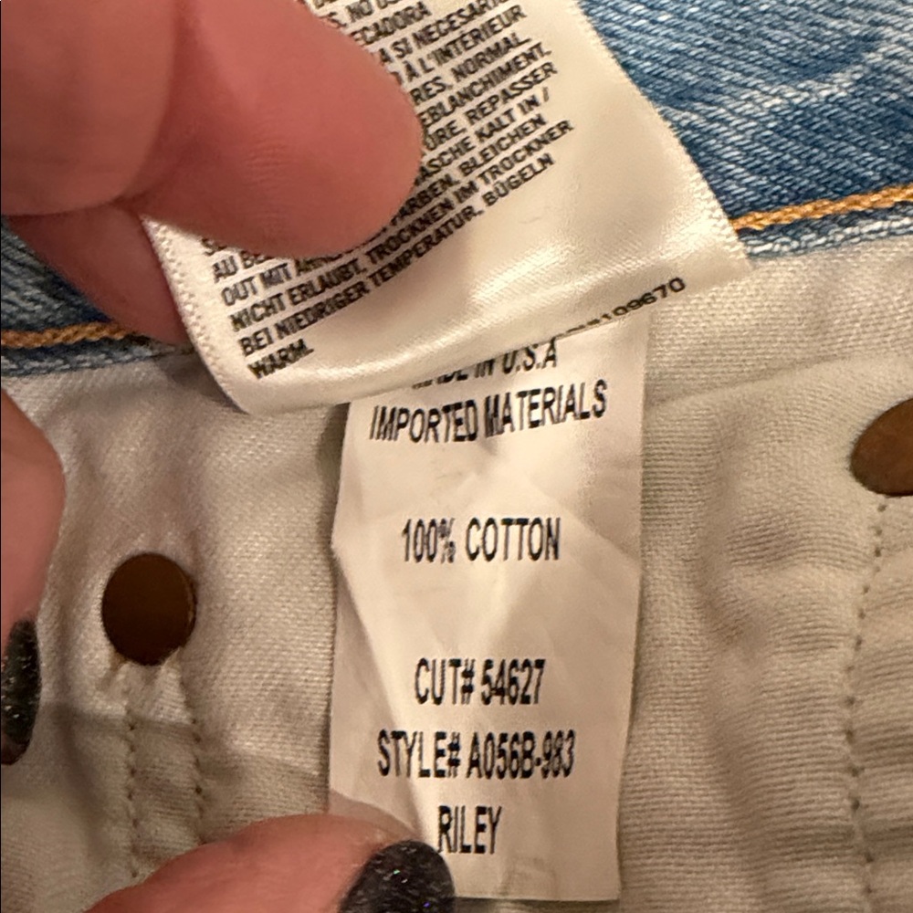 AGOLDE Riley High Rise Straight Crop Jeans 27 Shatter Light Wash Distressed - Picture 11 of 11